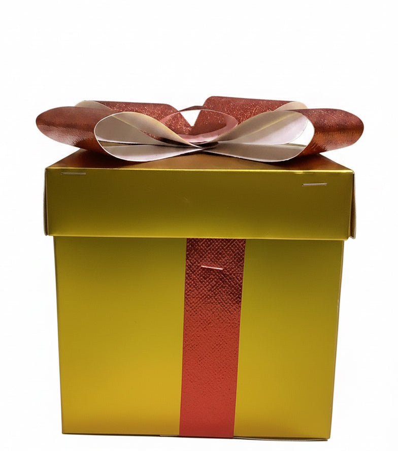 Gold Gift Box With Bow Tie(Small)