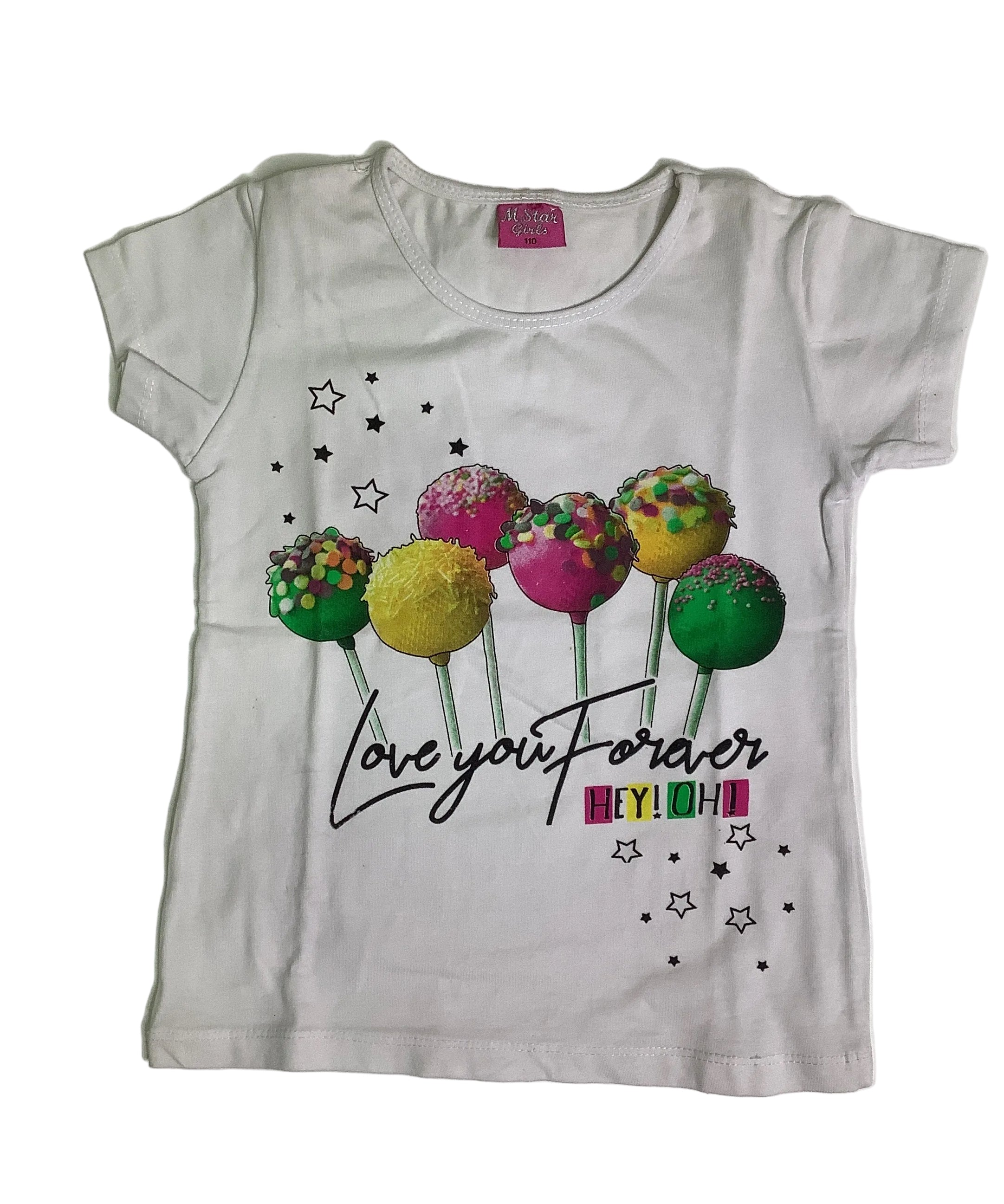 M.Star Girls Love You Forever Round Neck Girl Top