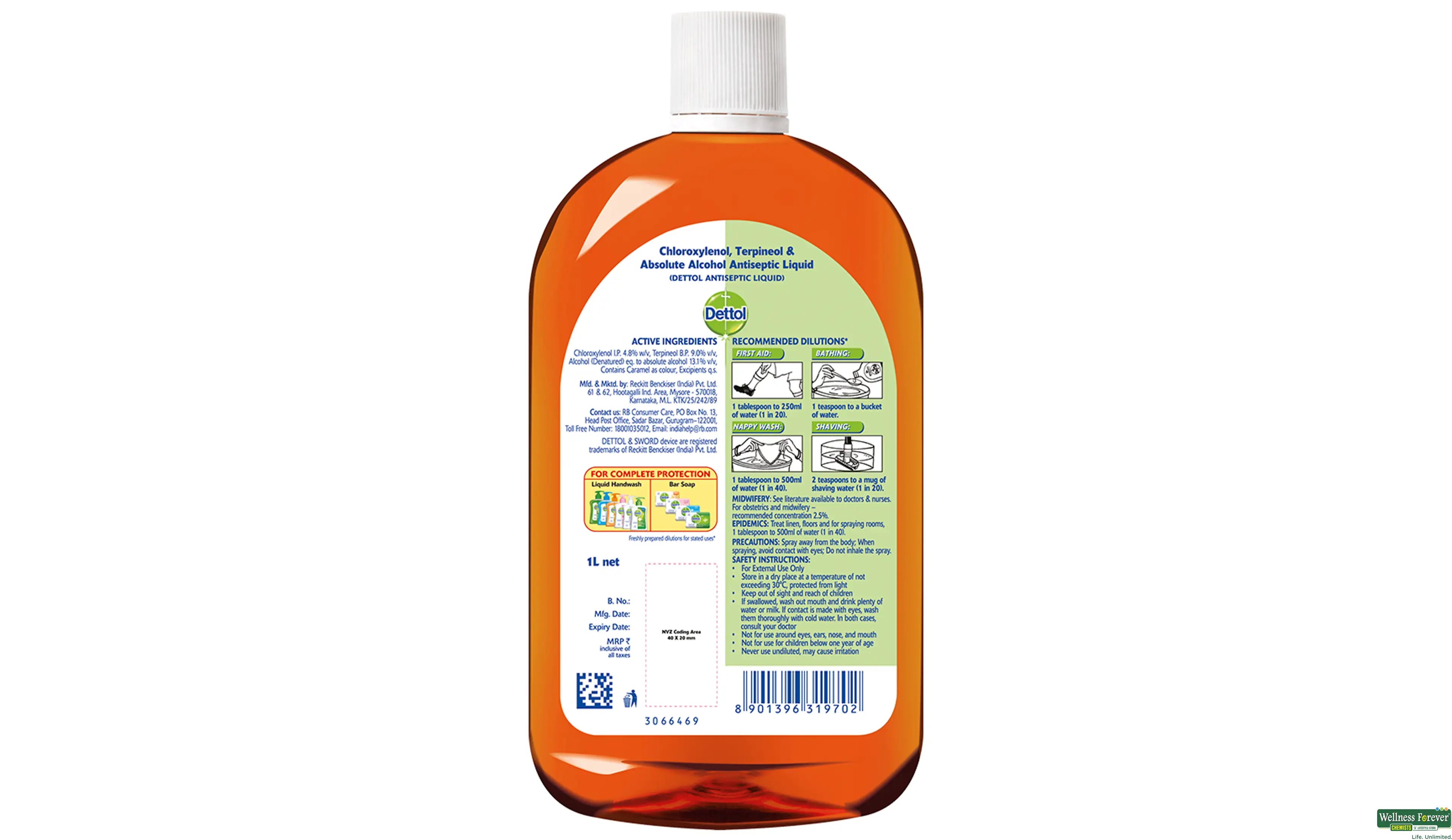 Dettol Germ Defence Antiseptic Disinfectant (Medium) 500ml