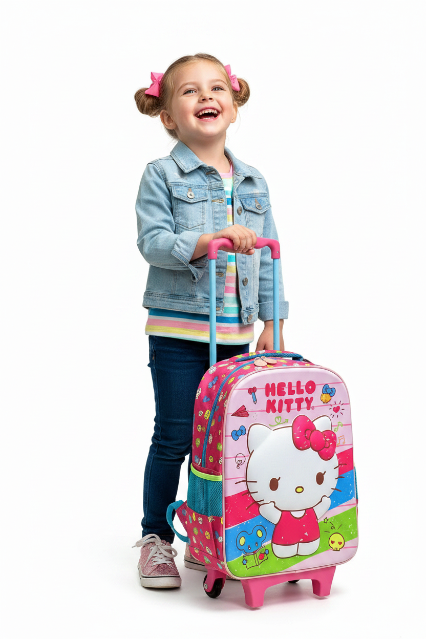 Xeryus Kids Hello Kitty Back To School Trolly Bag