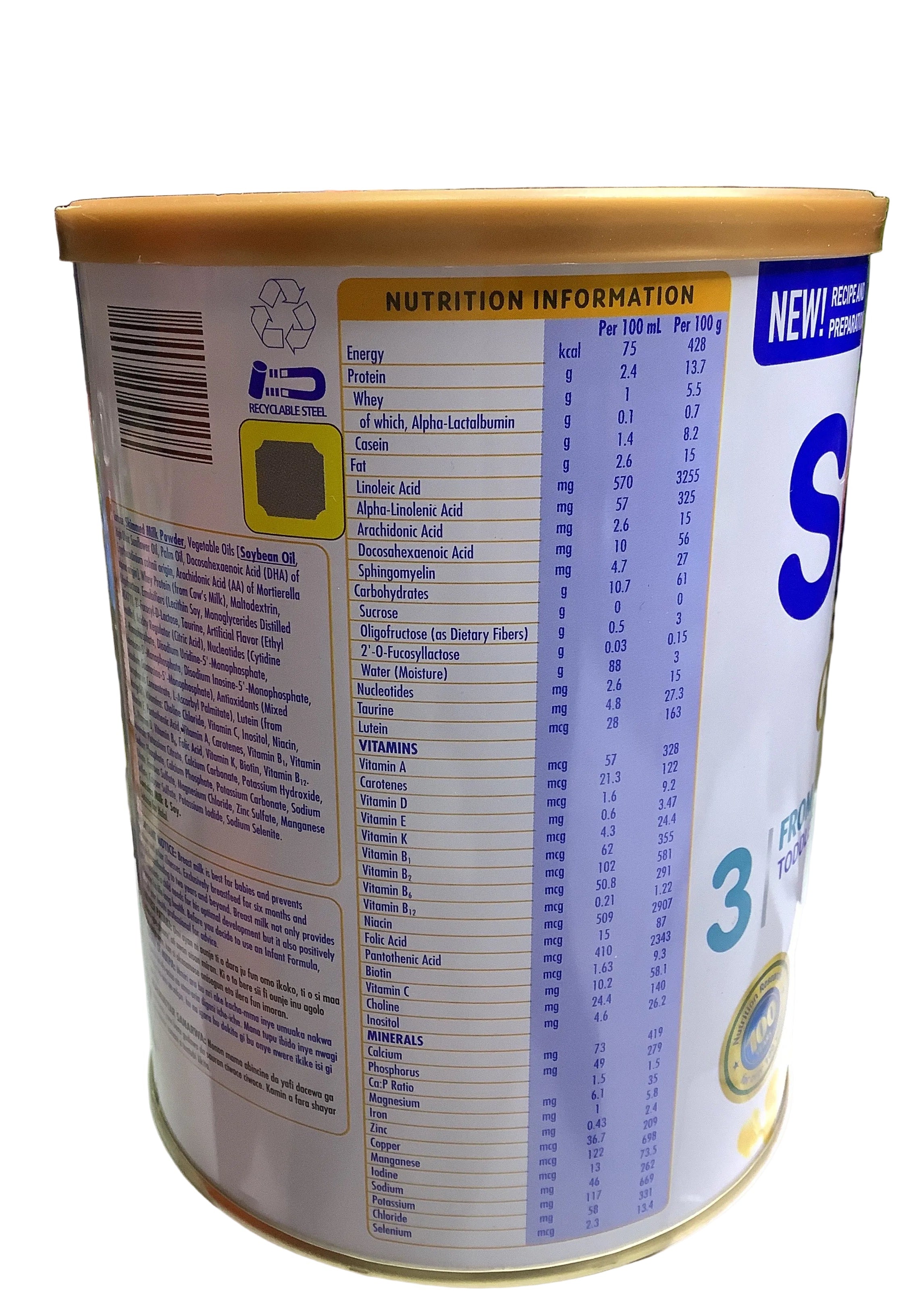 SMA Gold Toddler Milk Formula Stage 3 (900g)