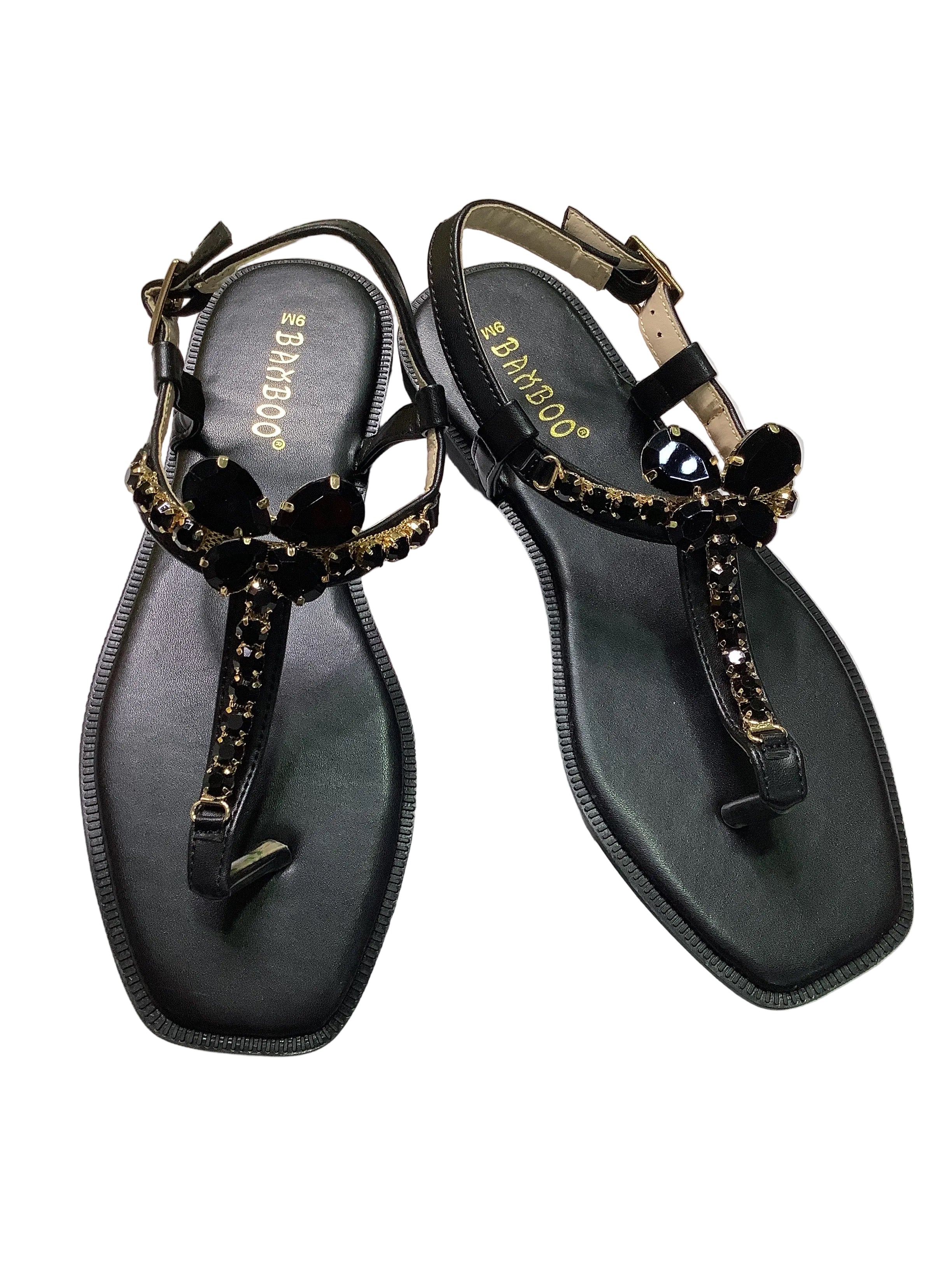 Bamboo Girl's Black Sandals.