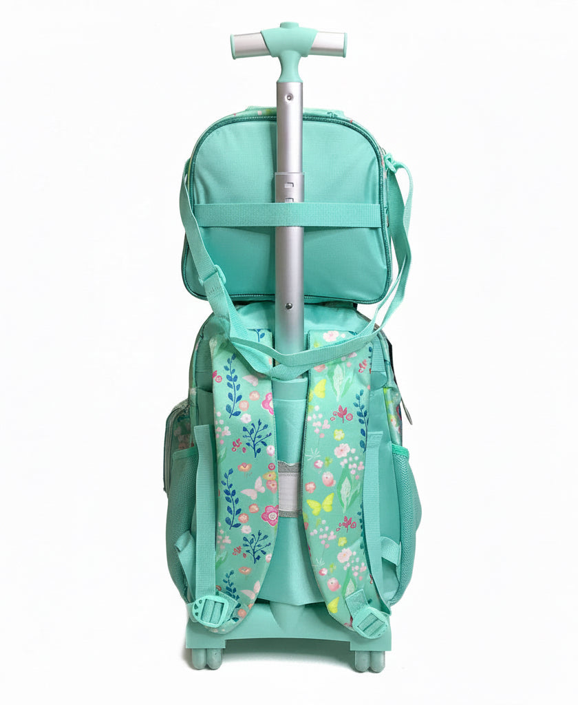 Jasmine Star Designers Trolley Back to School Bag with Lunch Bag and Pencil Bag