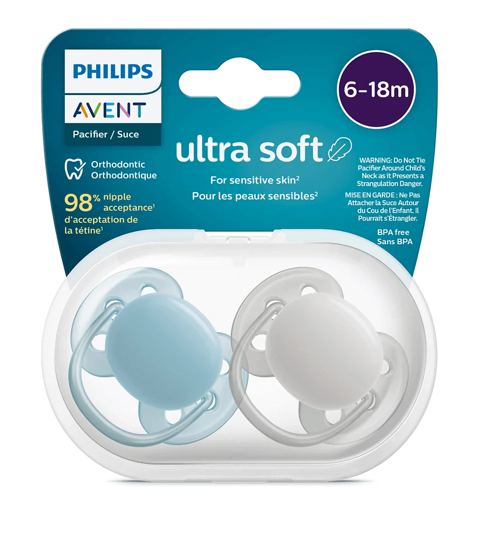 Philips Avent Ultra Soft Pacifier 2in1 0% BPA Free(6-10m)