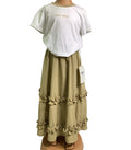 Min Min White Crop Top With Carribean Skirt (2 Piece Set).