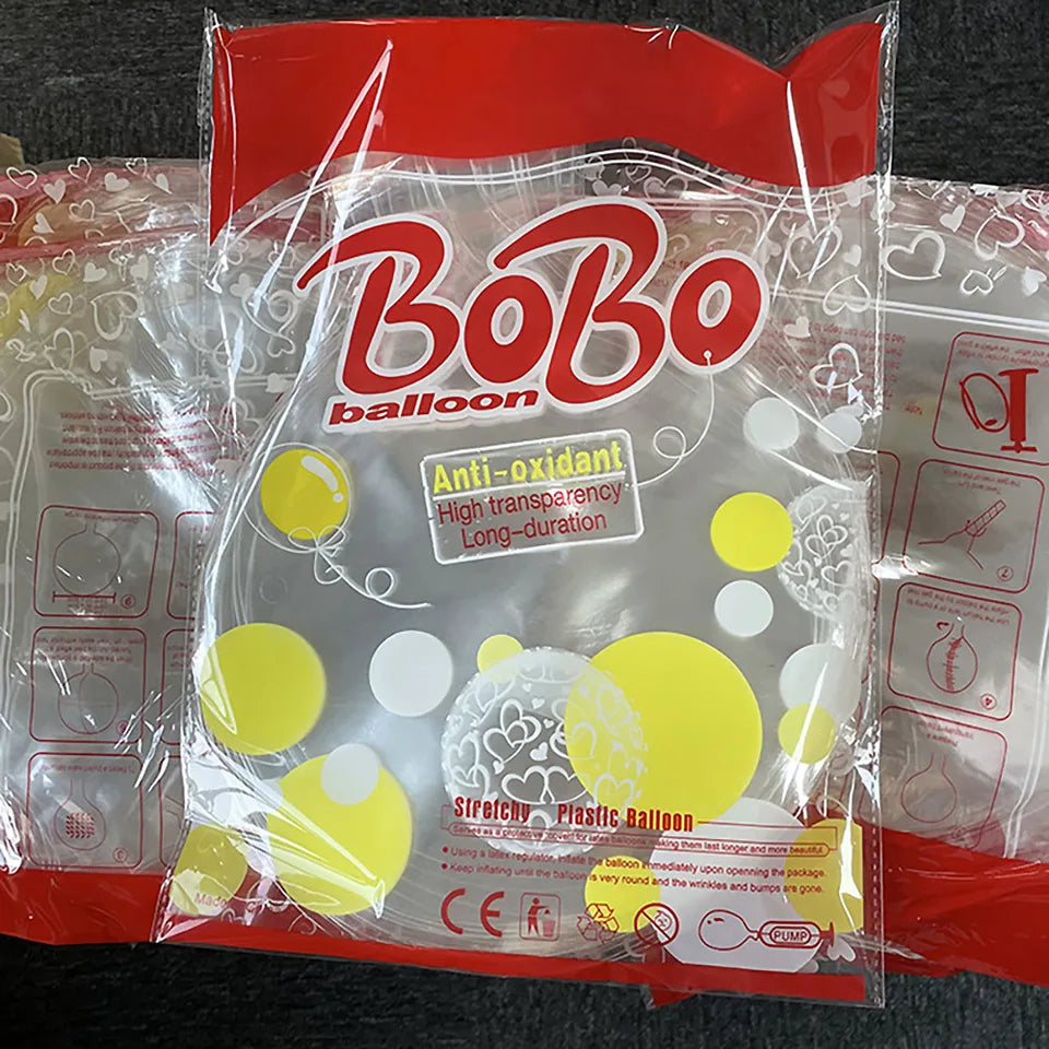 Bobo Balloon (Anti-Oxidant) Stretchy Plastic Transparent Balloon.
