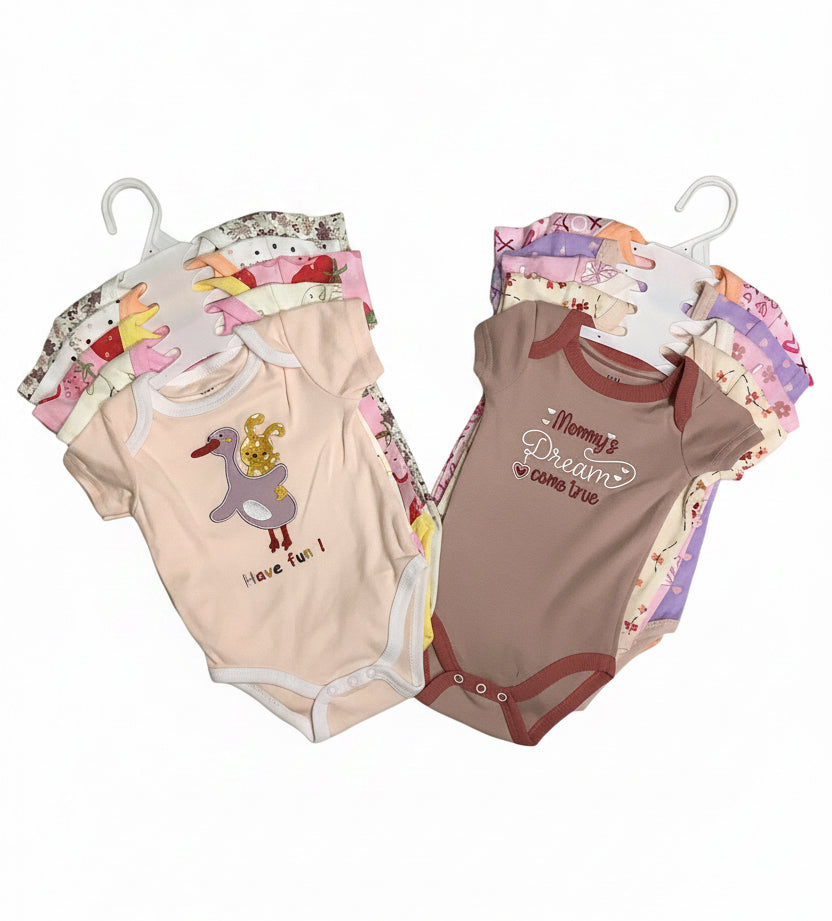 5in1 Colored Baby Body Suits 0-3m