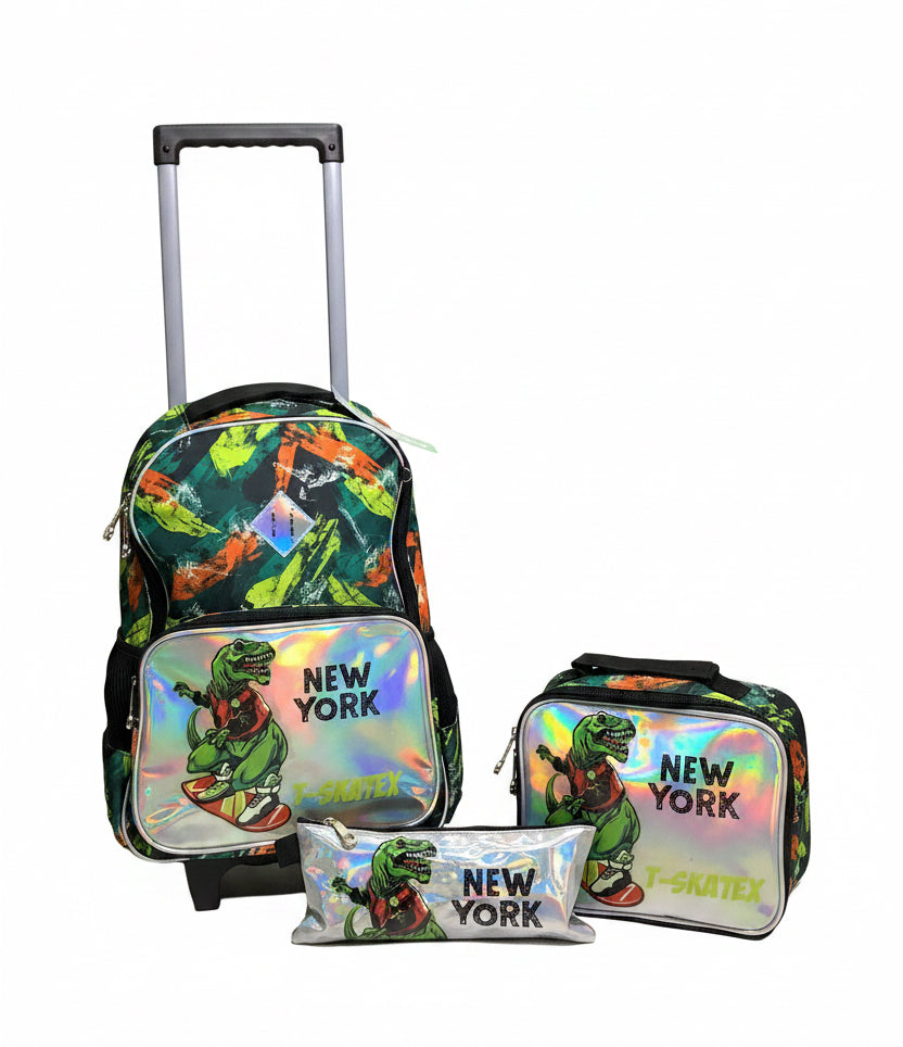 Jasminestar New York, T-Skatex Trolley Bag with Lunch and Pencil Bags