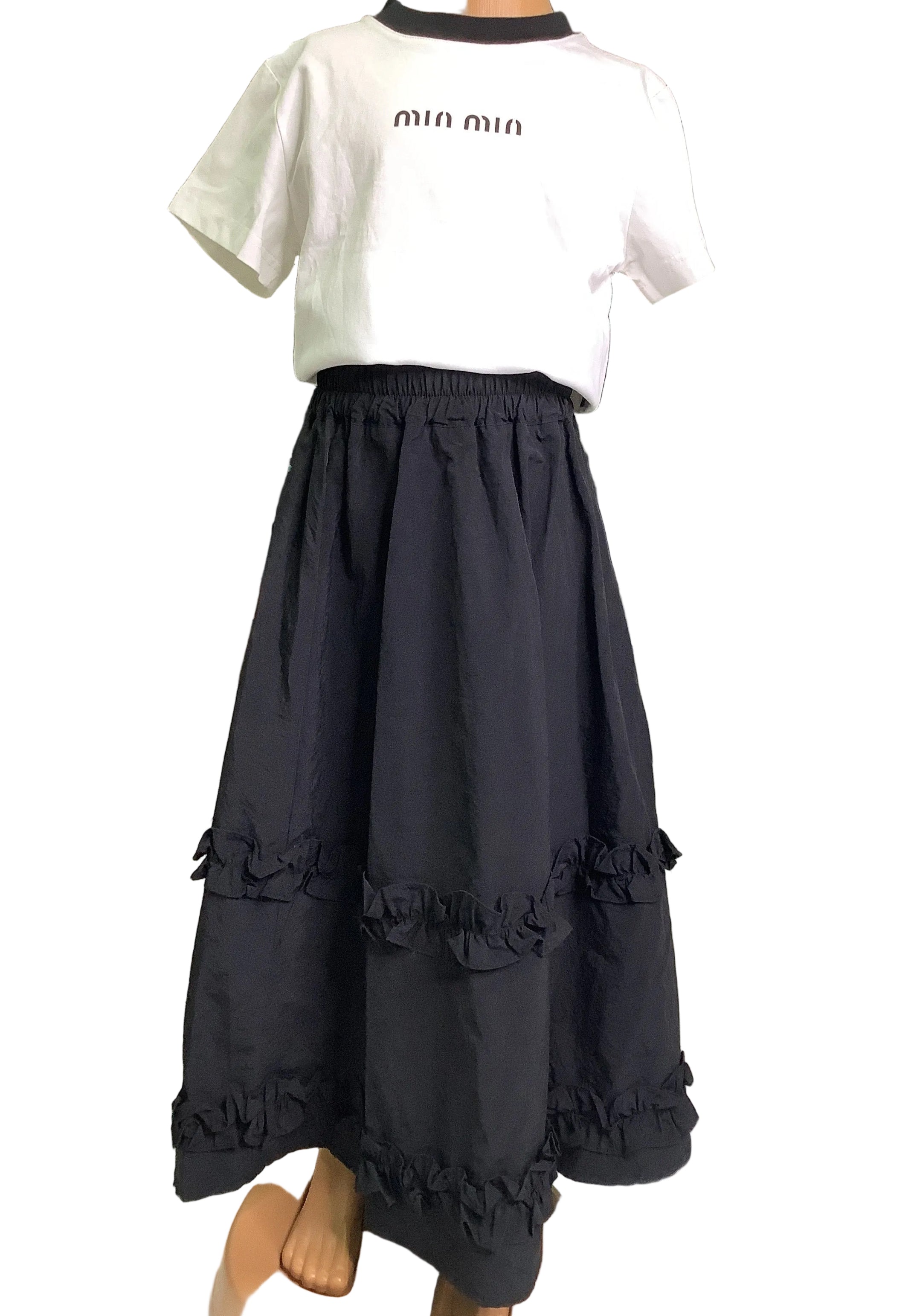Min Min White Crop Top With Carribean Skirt (2 Piece Set).