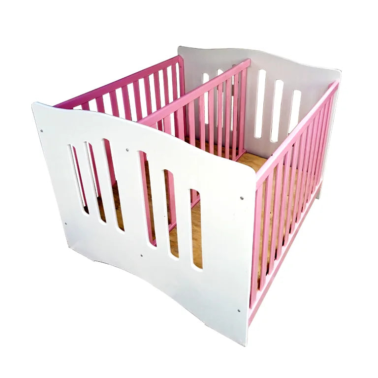 Twin wooden baby bed