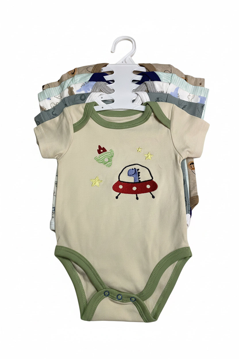 5in1 Colored Baby Body Suits 3-6m