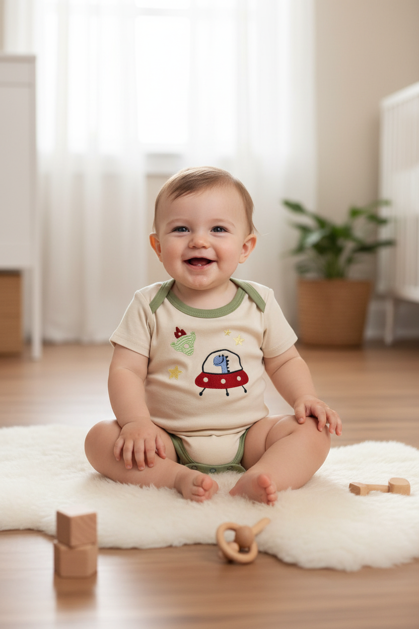 5in1 Colored Baby Body Suits 3-6m