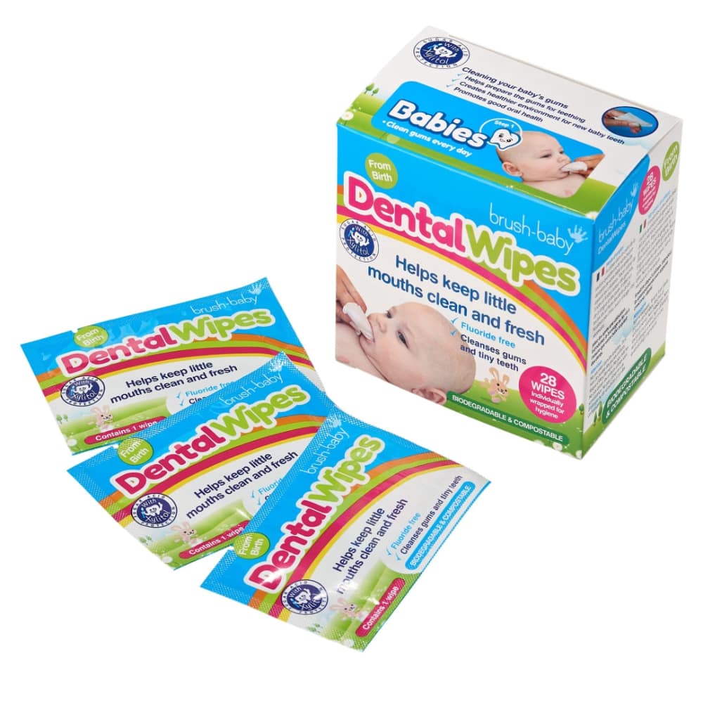 Brush Baby Dental Wipes for Infants & Toddlers (28 Wipes, Single Pack)