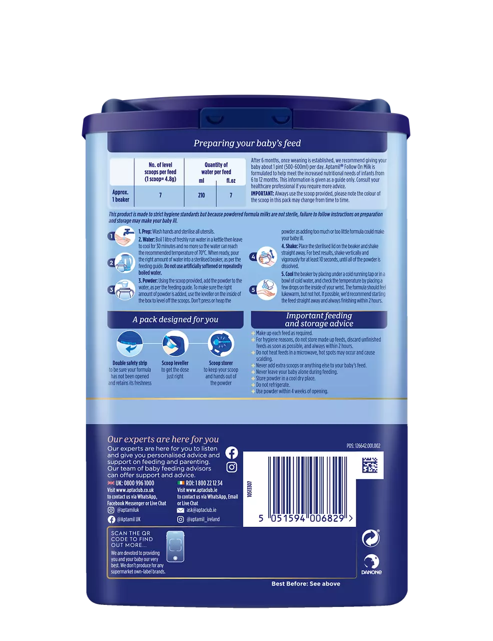 Aptamil Follow-On Milk Formula Stage 2 (800g Tin – Imported)