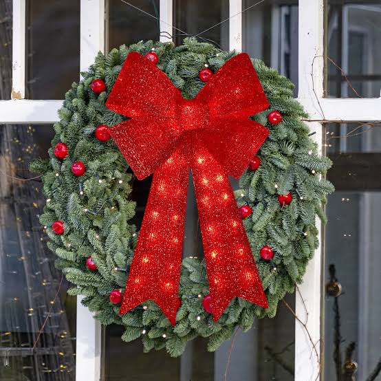 Merry Christmas Wreath Bow