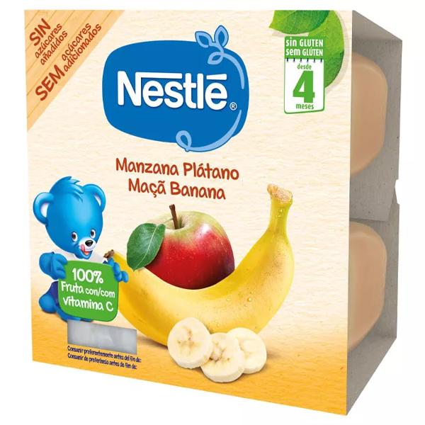 Nestlé Apple & Banana Fruit Puree (4-Pack, 100g cups)