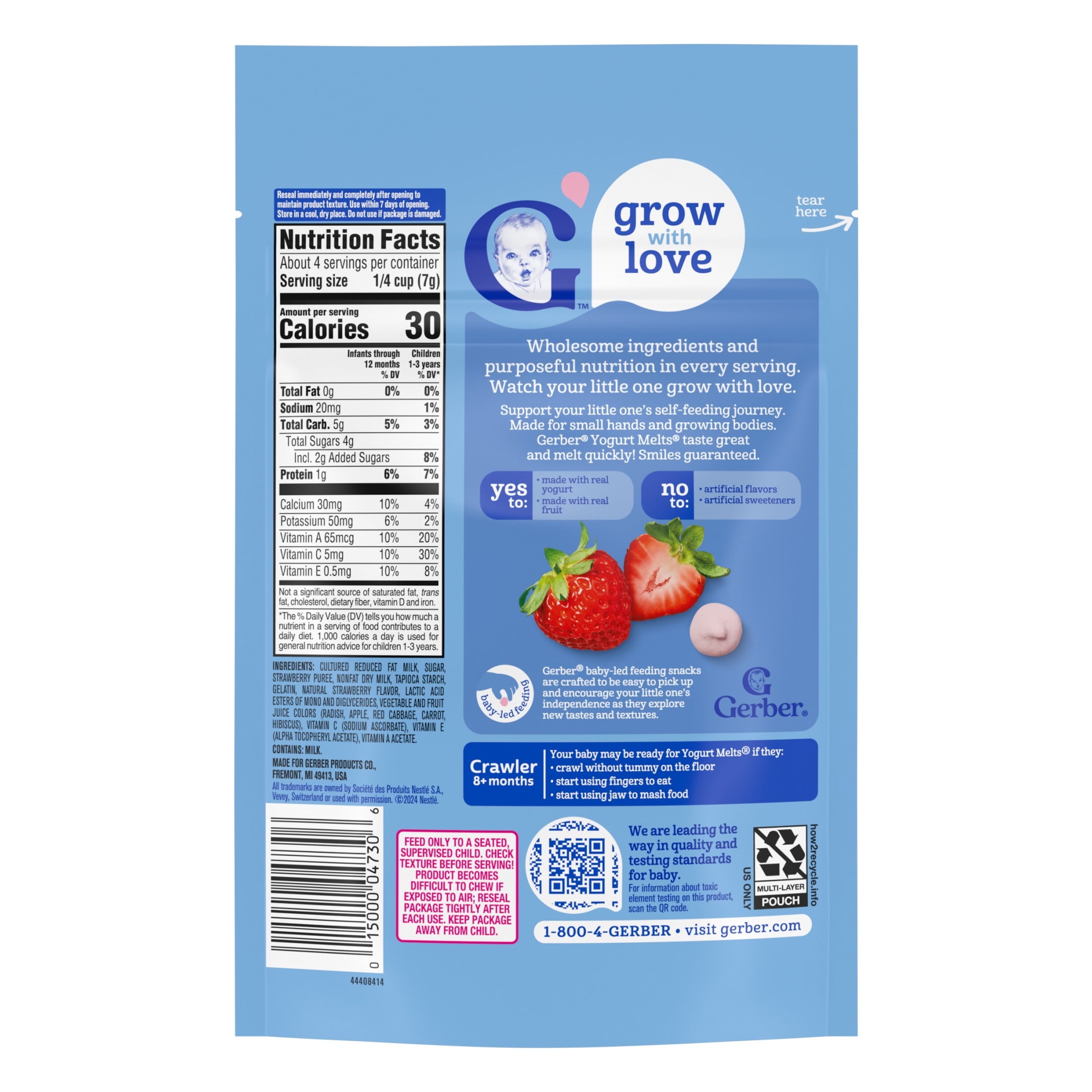 Gerber Strawberry Yogurt Melts Baby Snacks (28g pouch)
