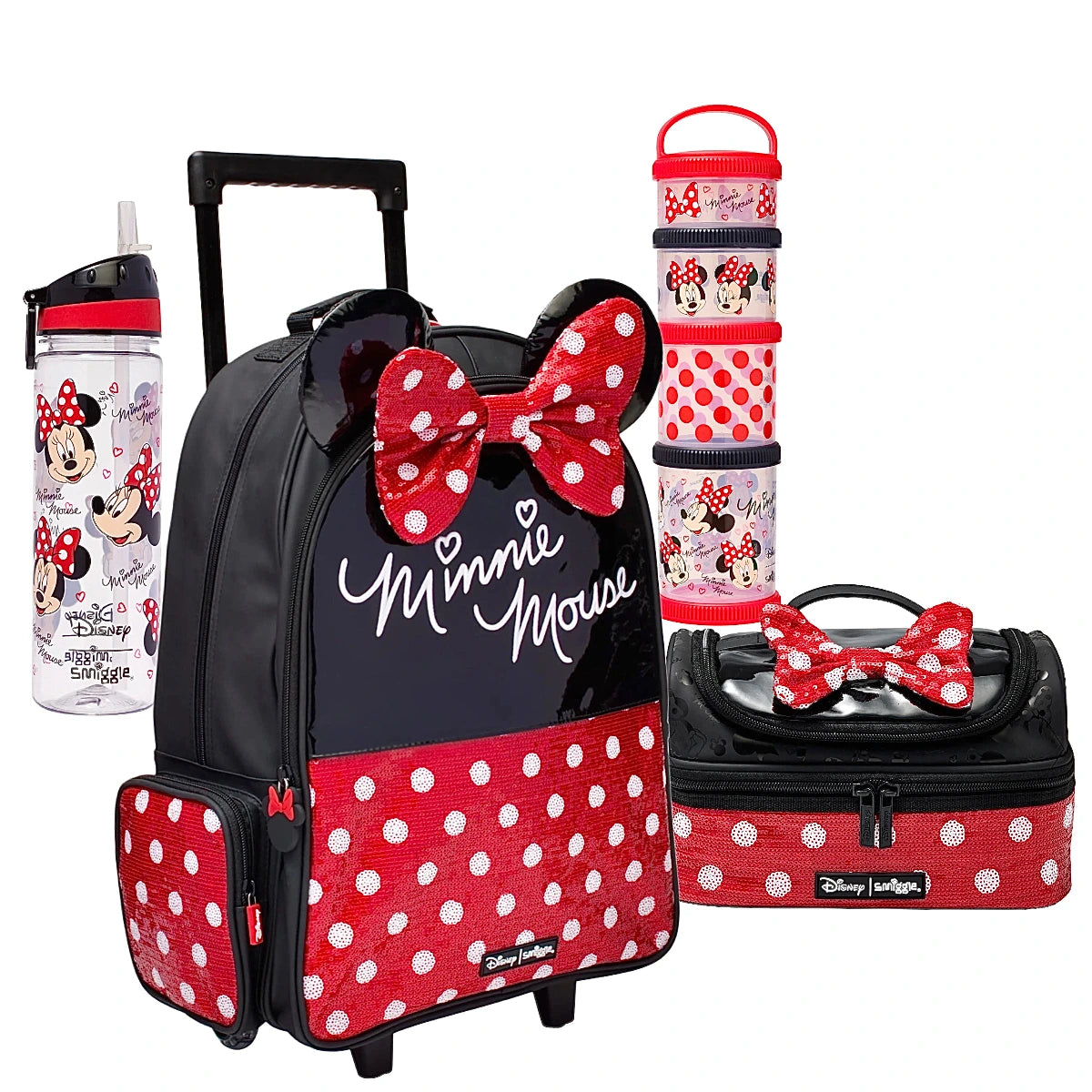 Smiggle Minnie Mouse Smiggle 4-in-1 Trolley Backpack Set