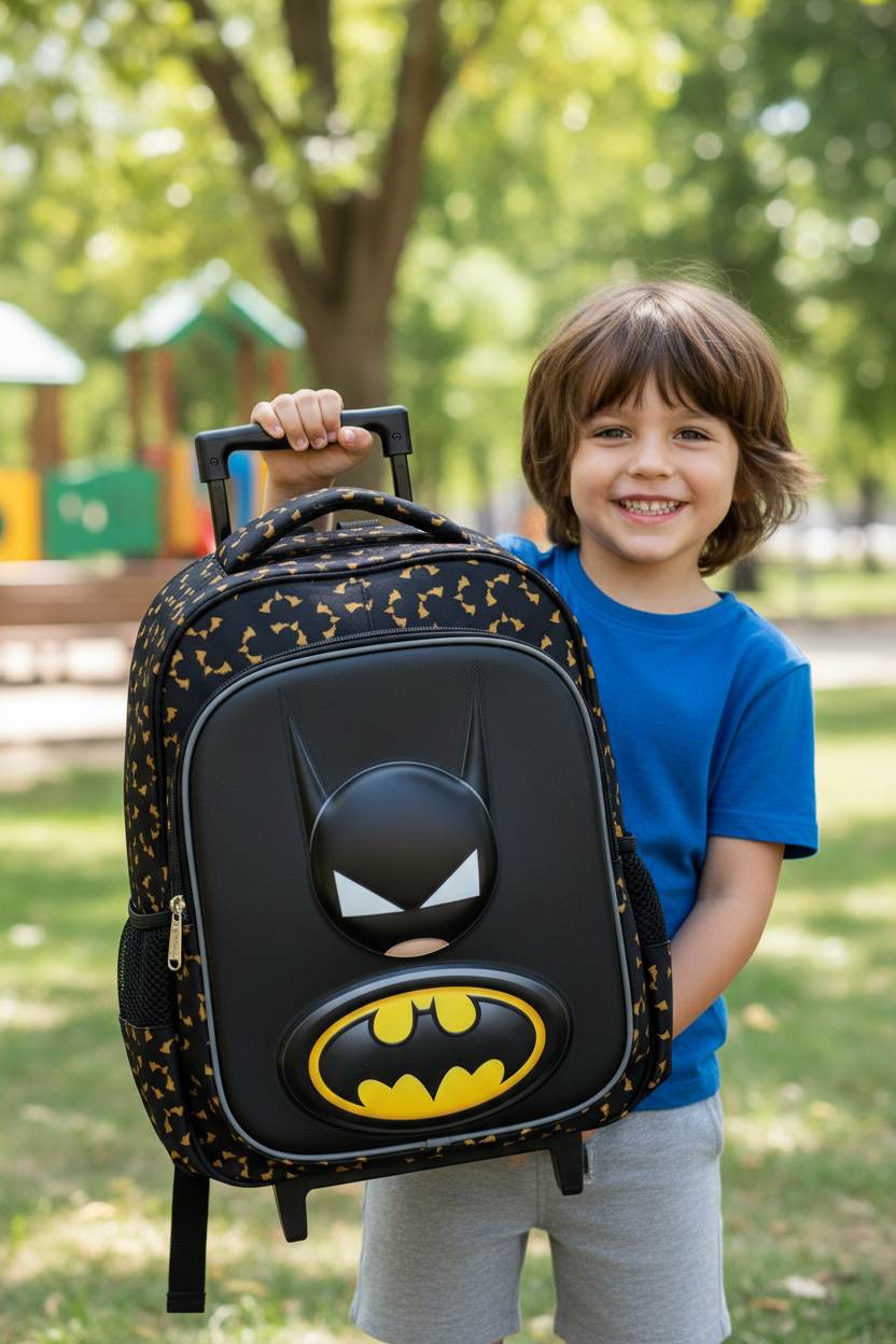H.S.D Batman Back To School Trolley Bag.