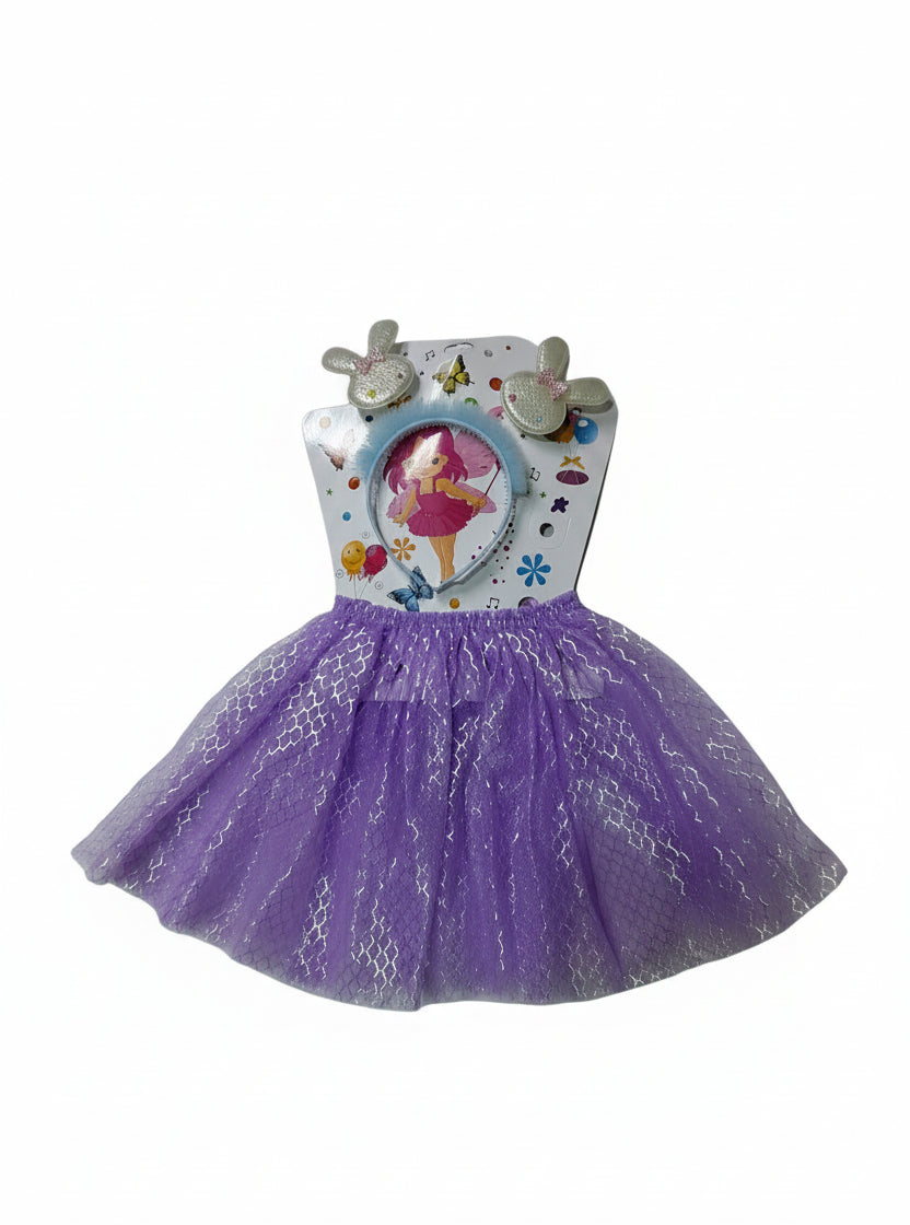 Girl's Tiara Set With Skirt (hair Accessory).