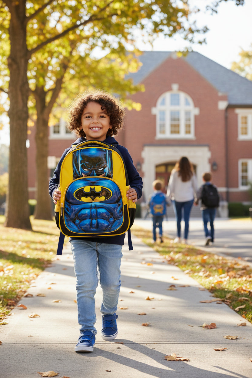 Cute Baby Back To School Batman Trolley Bag.