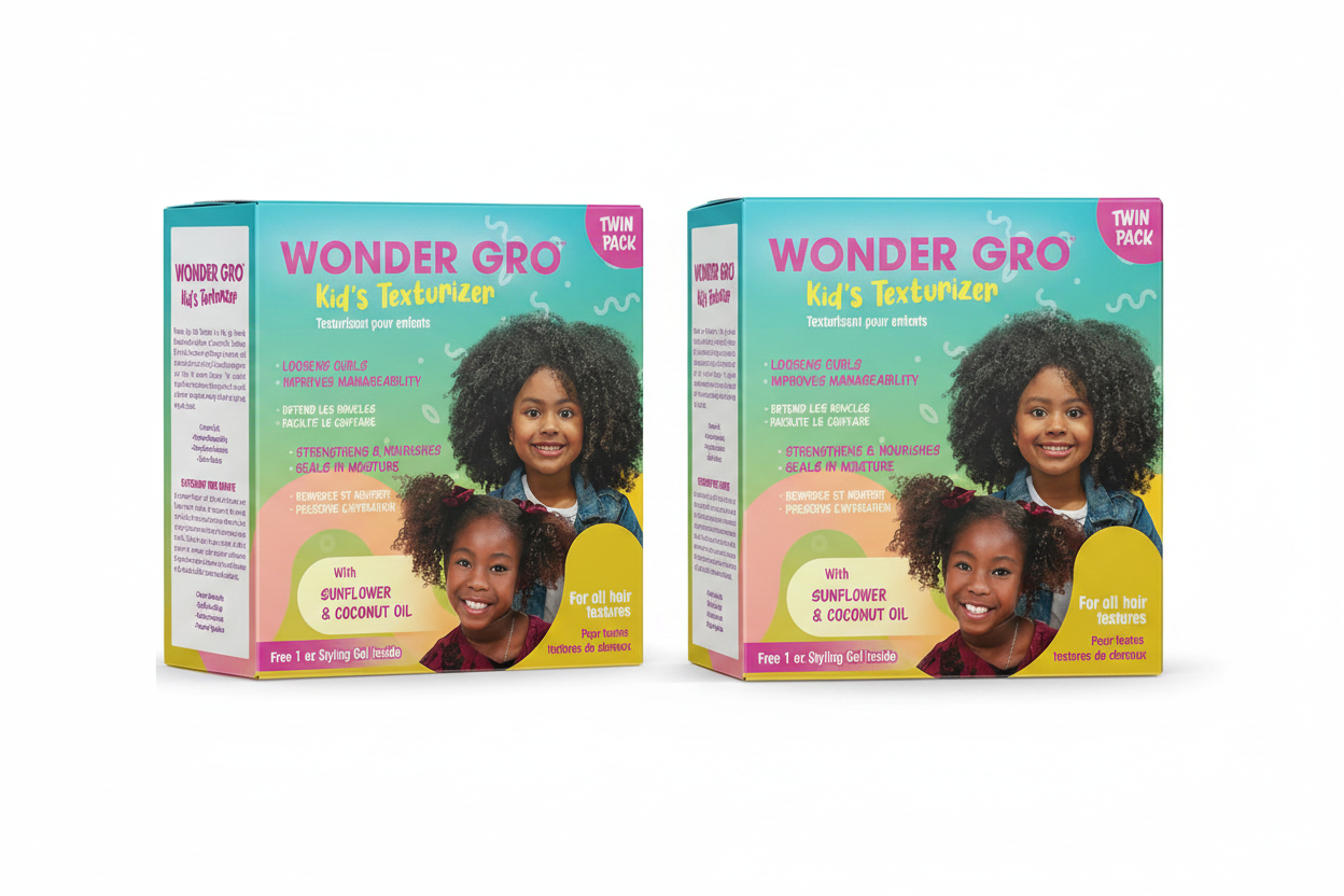 Wonder Gro Twin Pack Kids Texturizer With SunFlowers & Coconut Oil.
