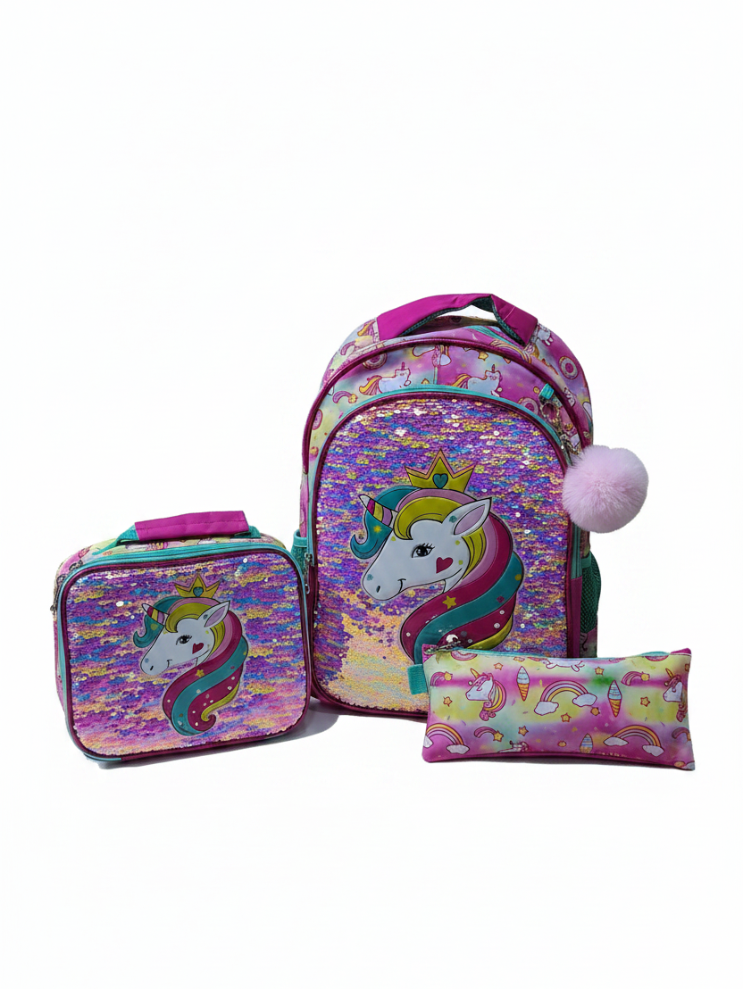 Jasmine Star Unicorn with sequence Back To School Backpack