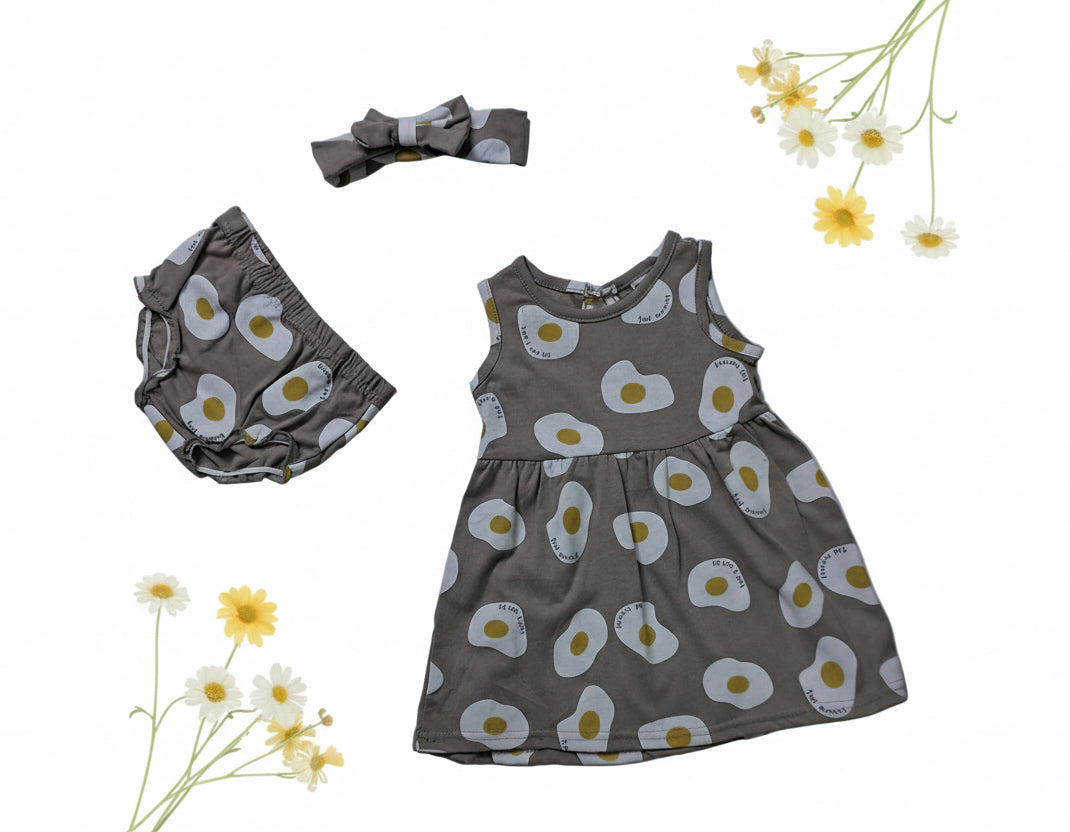 PL: Baby 3 Piece Set Set Gown,Pant and headband