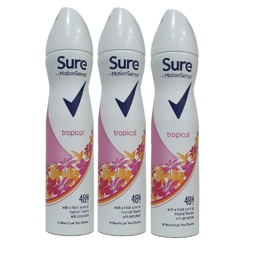 Sure Tropical Fresh Confidence Anti-Perspirant Body Spray 48H (250ml)