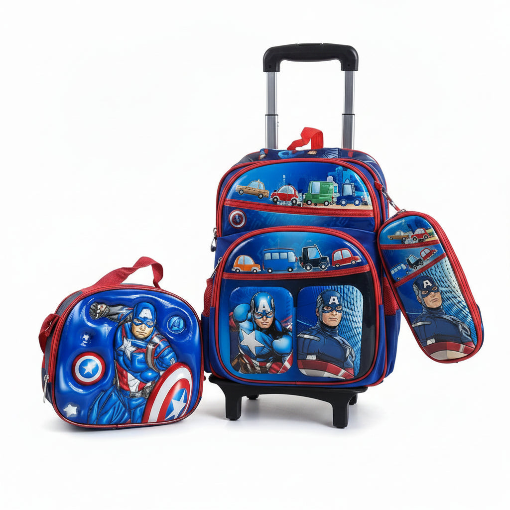 Captain America 3in1 Back To School Trolley Bag.