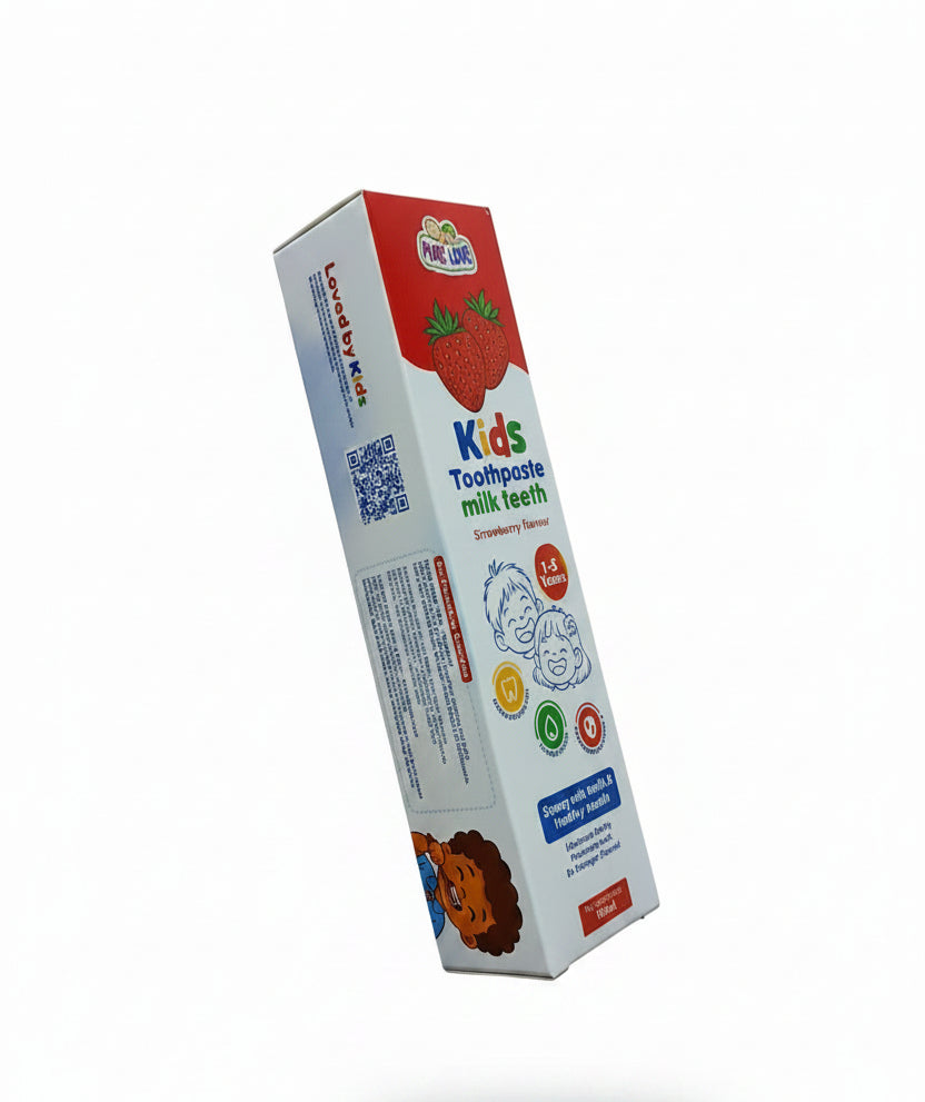 Pure Love Kids Toothpaste Milk Teeth Strawberry flavour (1-5yrs,100ml).