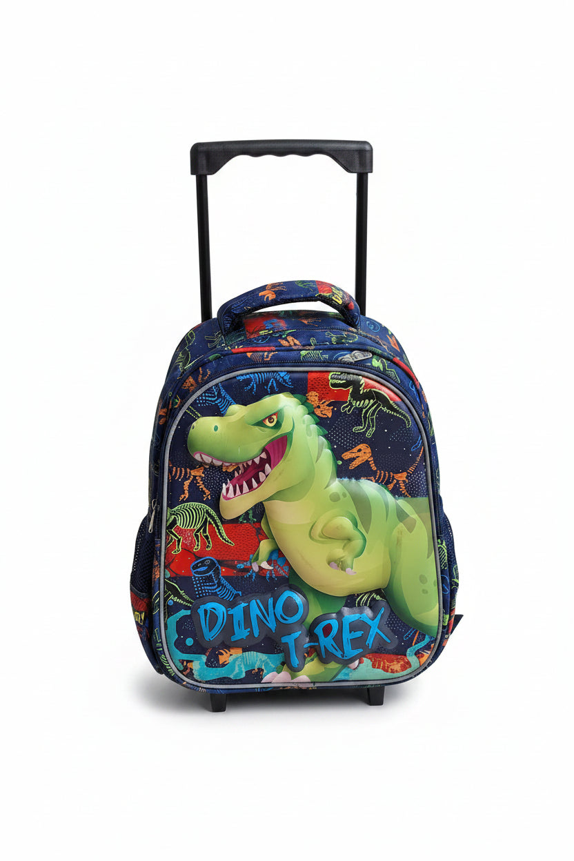 H.S.D Dino T-Rex Back To School Trolley Bag.
