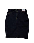 Majestic High Rise Ankle (Crisscross Denim Short Skirt).