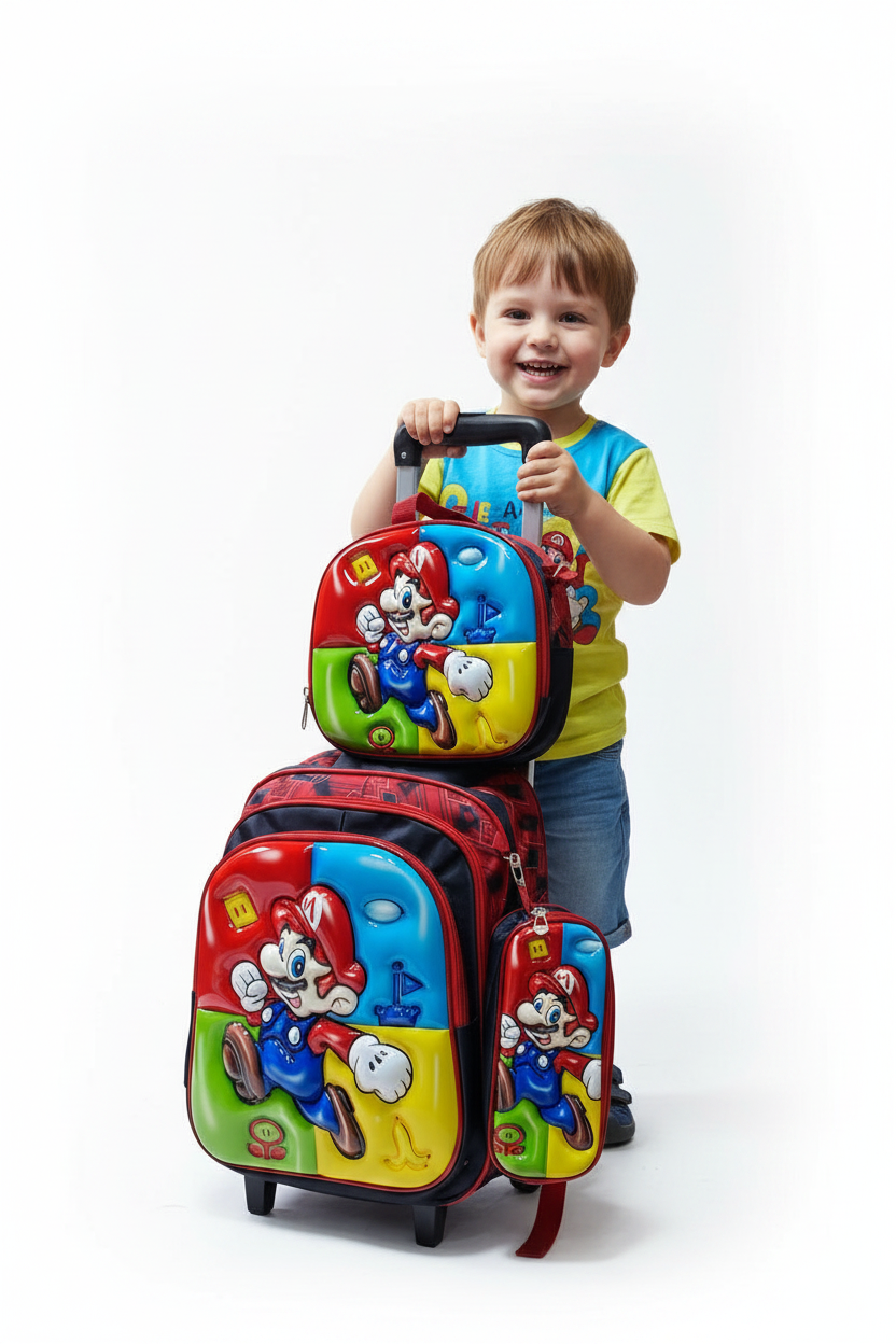 Mario 3in1 Trolley Back To School Bag