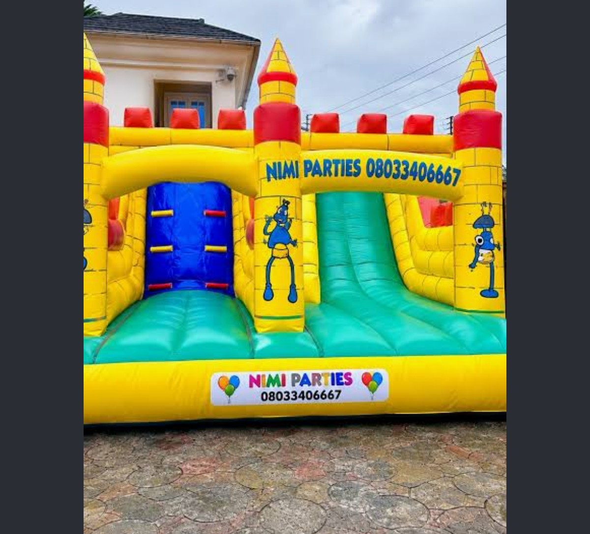 Giant Inflatable Obstacle Bounce House With Slide Unit