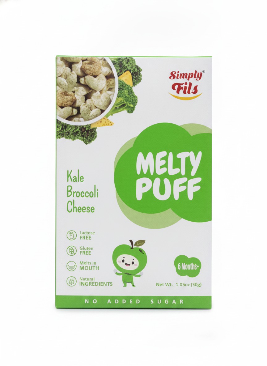 Simply Fils Melty Puff Kale Broccoli Cheese Biscuits 30g ( 6 Months +).
