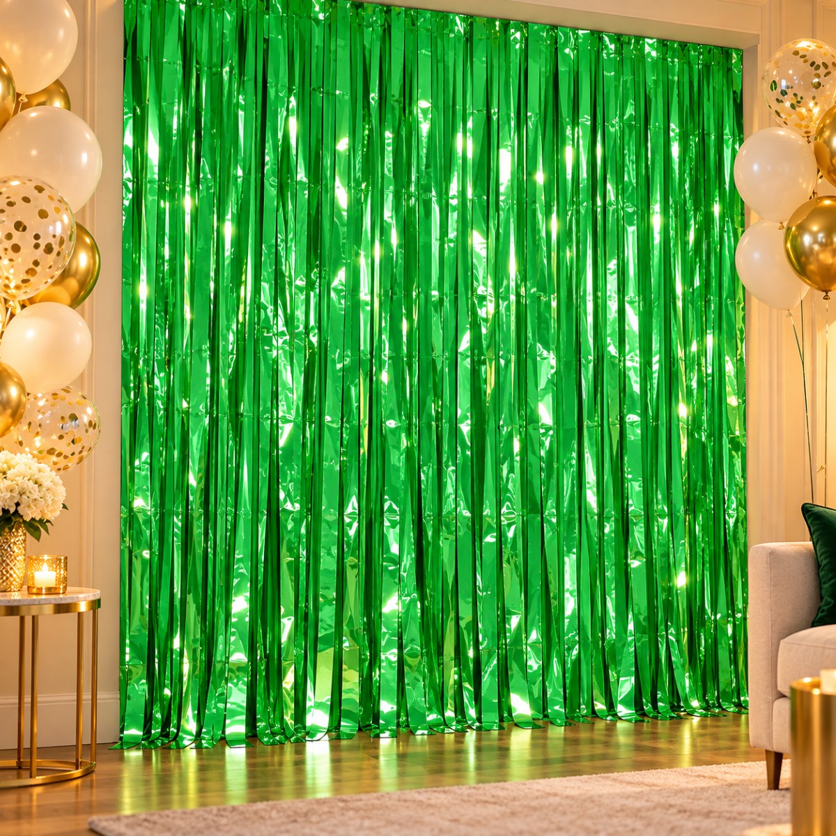 Colorfast Foil Fringe Curtain