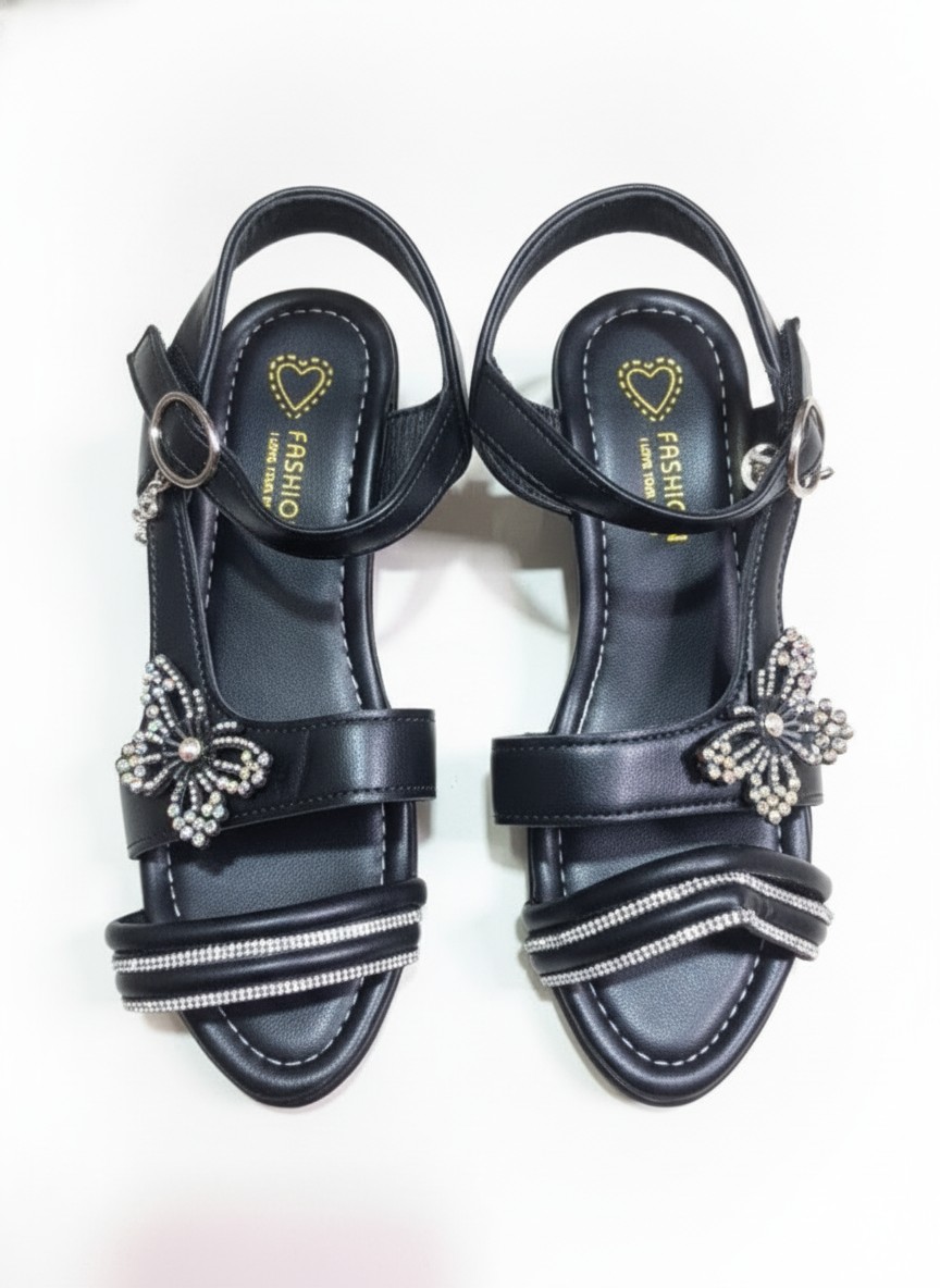 Fashion Girls Sandals Heel With Velcro