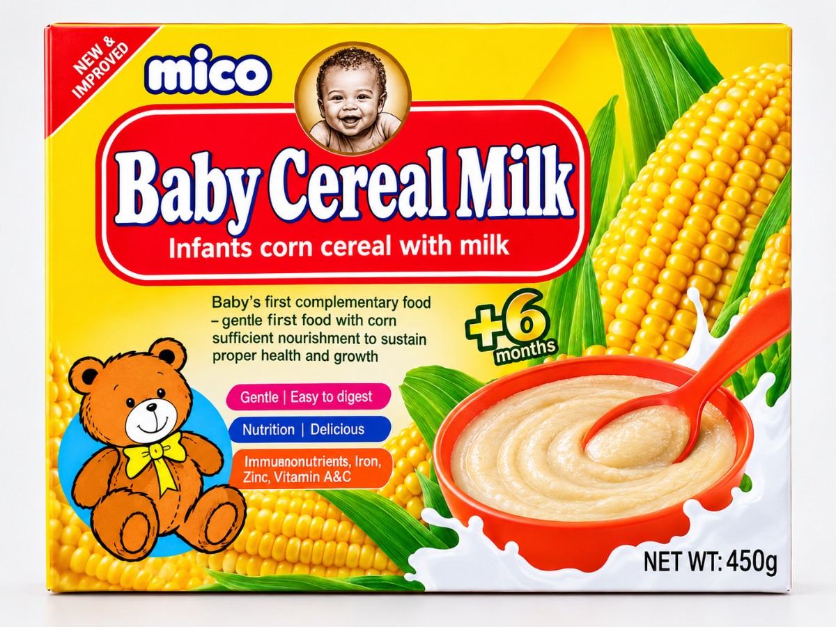 Mico Baby Cereal Milk Infant Corn With Milk 450g.