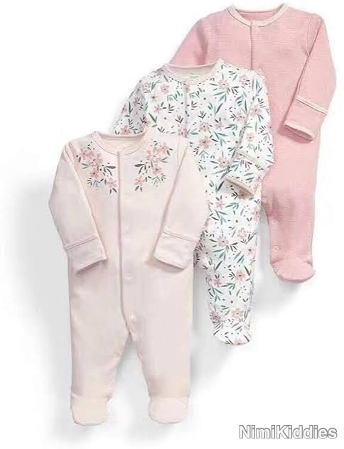 Mamas & Papas Long Sleeve SleepSuit 6-9m (3pack Set).