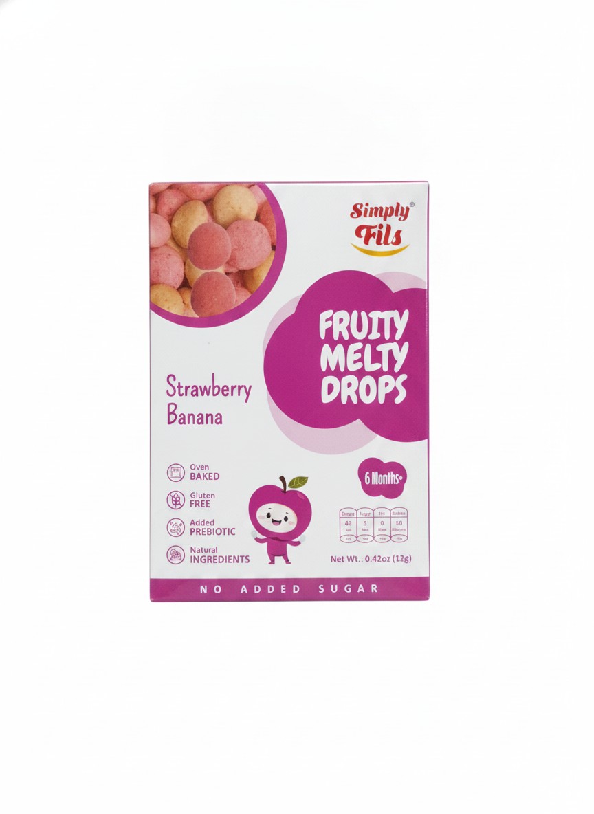Simply Fils Fruity Melty Drops Strawberry Banana Biscuits 12g(6 Months +).