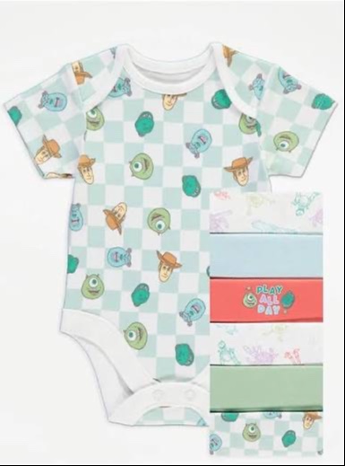 Disney Baby At George Short Sleeve Body Suits 7 Pack set