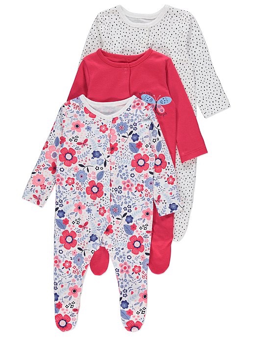 George Baby Sleep Suits 3 Pack set