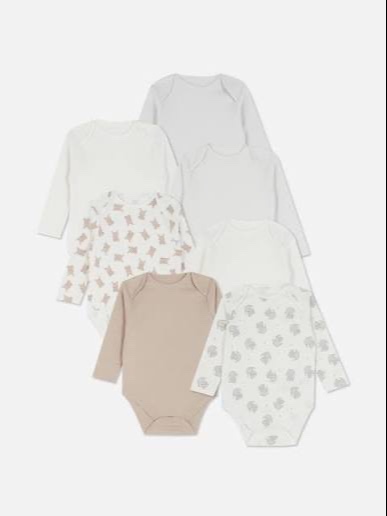 Disney Baby At George Long Sleeve Body Suits 7 Pack set