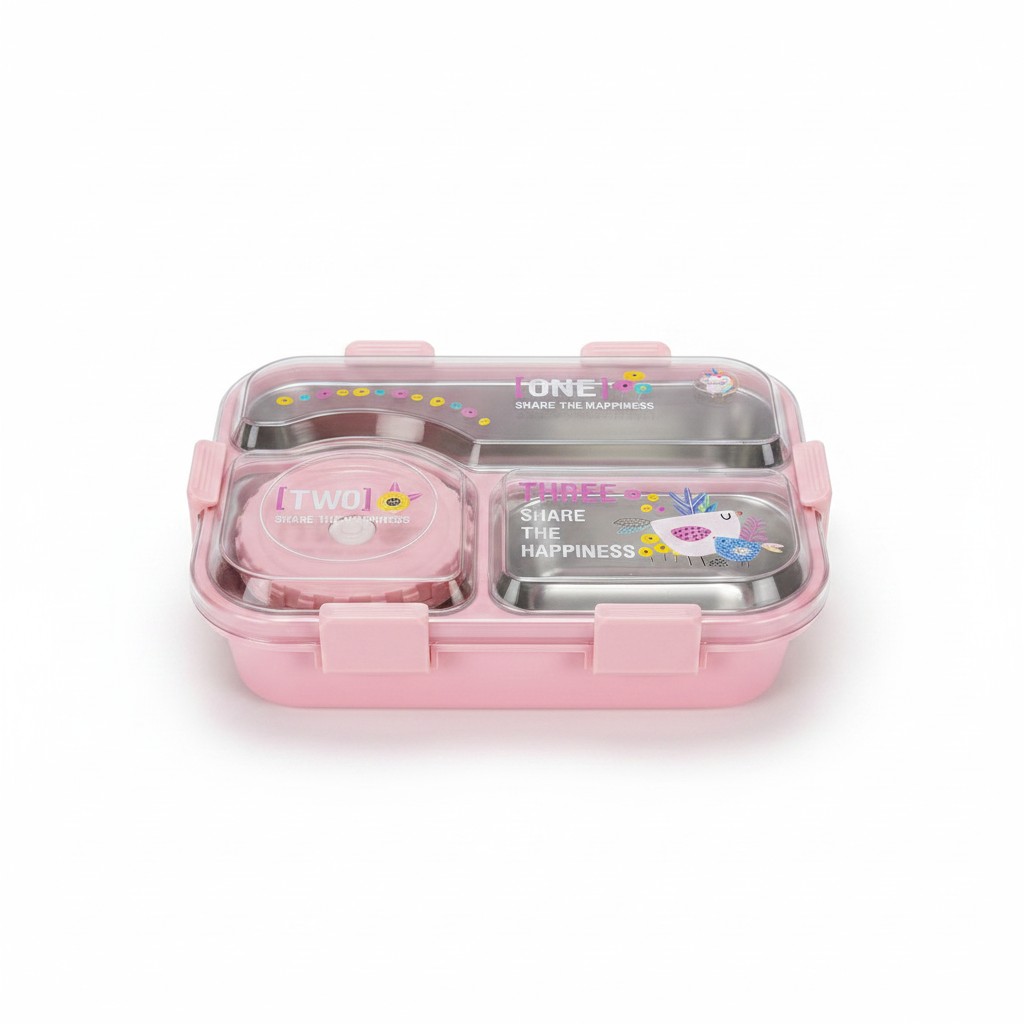 Laxson SUS304 Lunch Box(3 way compartment)