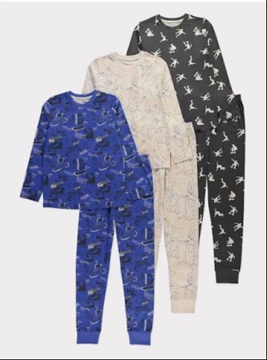 George Kids Pyjamas 3 Pack Set
