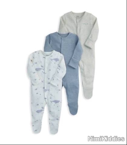 Mamas & Papas Long Sleeve SleepSuit 0-3m (3pack Set).