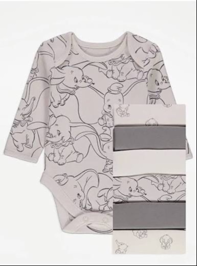 Disney Baby At George Long Sleeve Body Suits 7 Pack set