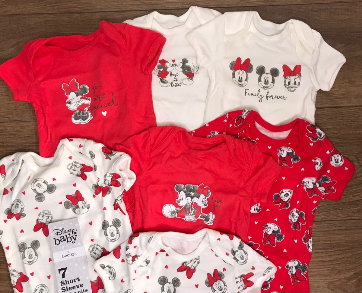 Disney Baby At George Short Sleeve Body Suits 7 Pack set
