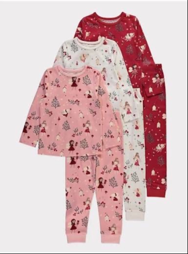 George Kids Pyjamas 3 Pack Set